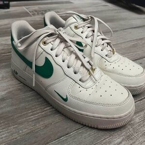 Nike Air Force 1 White with Green Accents